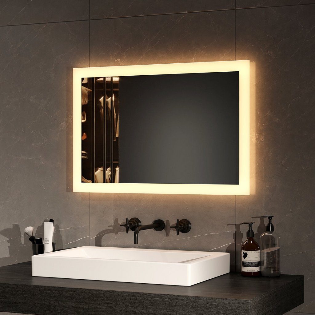 EMKE Modell 03 LED Badspiegel mit Wandschalter